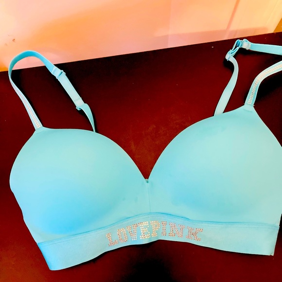 LOTUS BOSS SHINE- NWOT 36D Aqua PINK padded push up bra and matching slides 9 - Picture 2 of 4